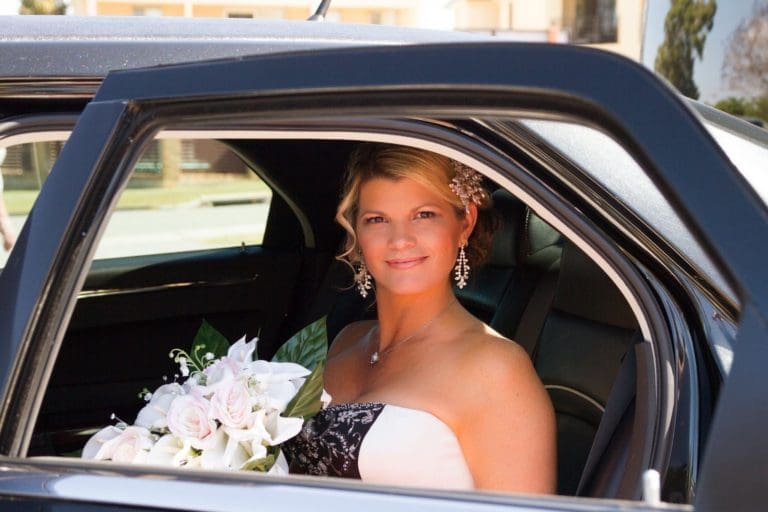 Florida Wedding Limousine with Bride for Jacksonville car service