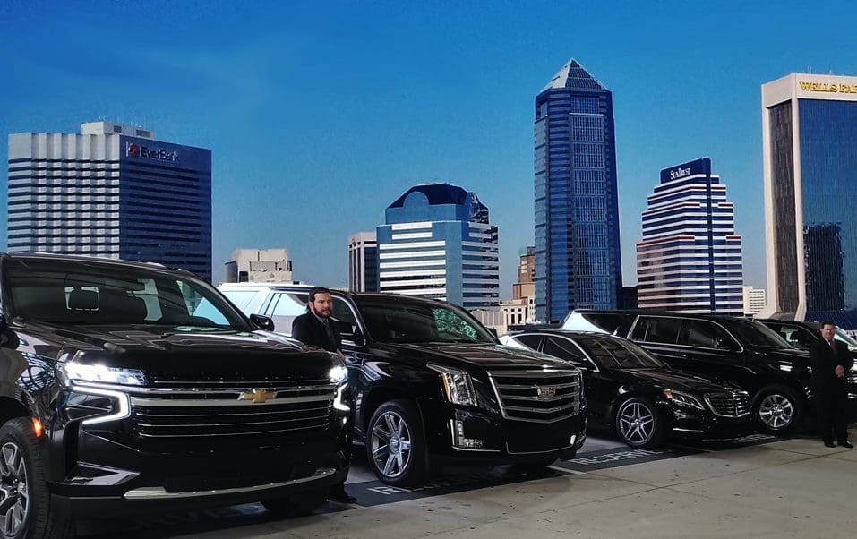 Event and JAX Airport Car Service Black Car - Limo Fleet downtown in Springtime in Jacksonville