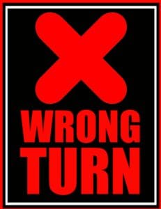 Wrong Turn Sign - JAX Limo 404