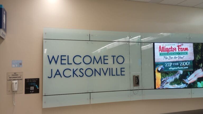 JAX airport arrivals terminal welcome