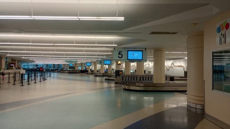 JAX airport arrivals car service pickup directions from baggage claim