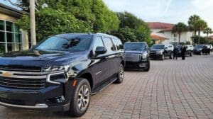 Jacksonville Car Service chauffeurs picking up limo clients in Ponte Vedra or Amelia Island