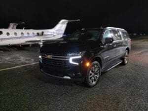 JAX Black Car on runway for FBO client