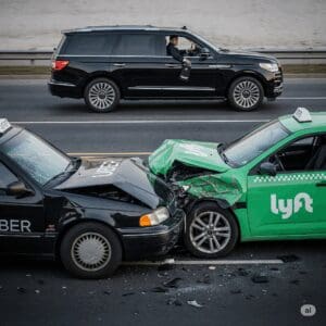 JAX black car service professional transportation chauffeured vehicle passing crashed rideshares uber & Lyft