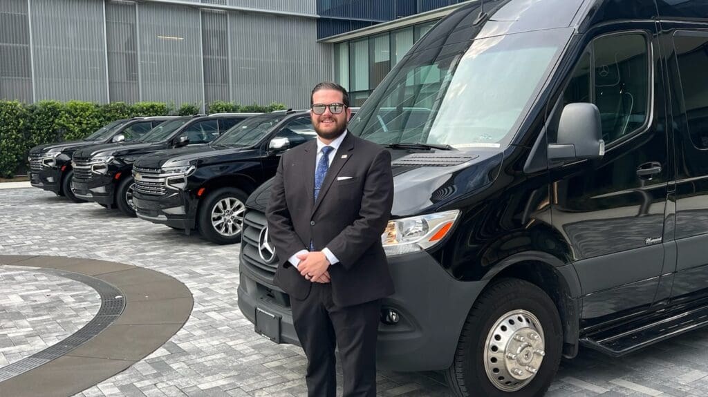 Jacksonville black car limo service chauffeur with Sprinter Van and Black Cars